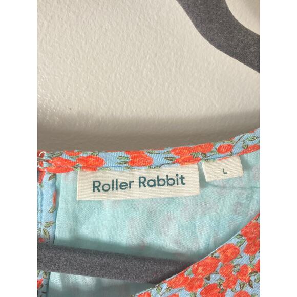 ROLLER RABBIT DRESS LARGE MILKMAID WESTERN COASTAL COTTAGECORE - Picture 3 of 16